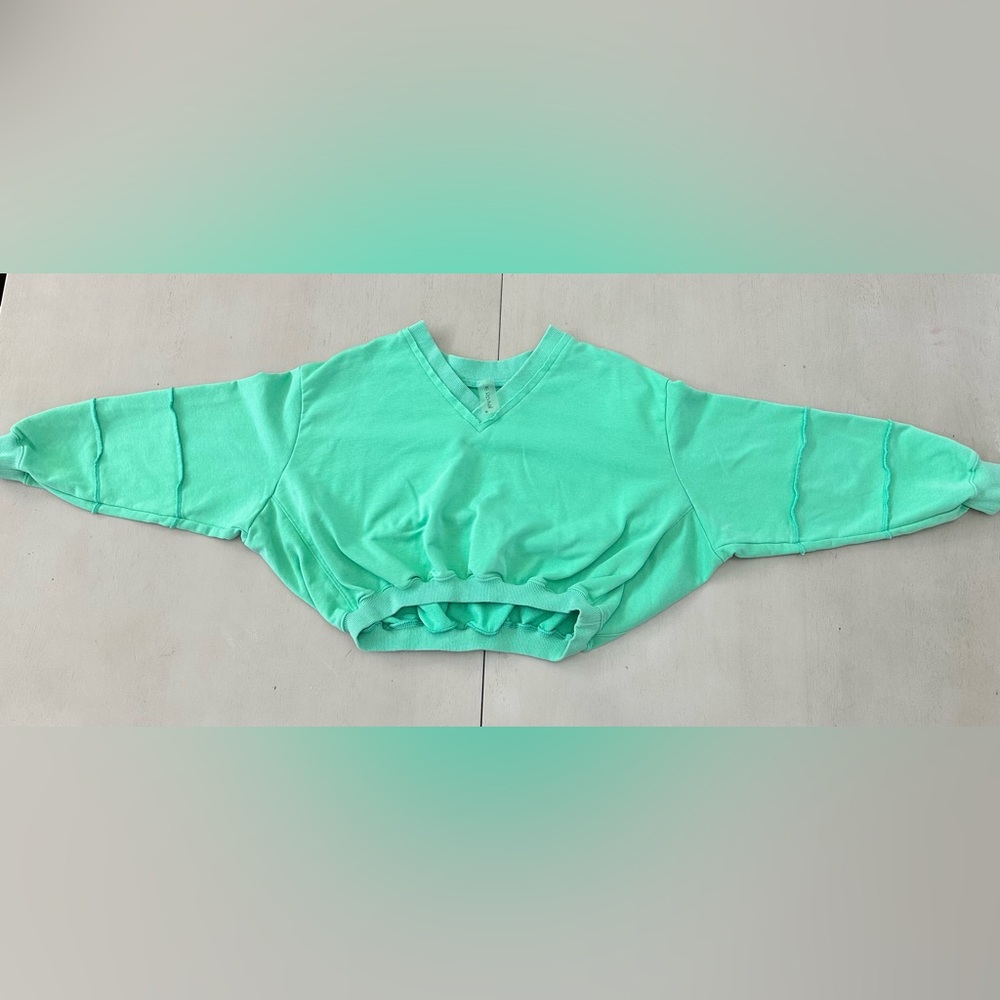 AS Revival Mint Green V-Neck Crop Top Altar’d State - Size SX - NWOT